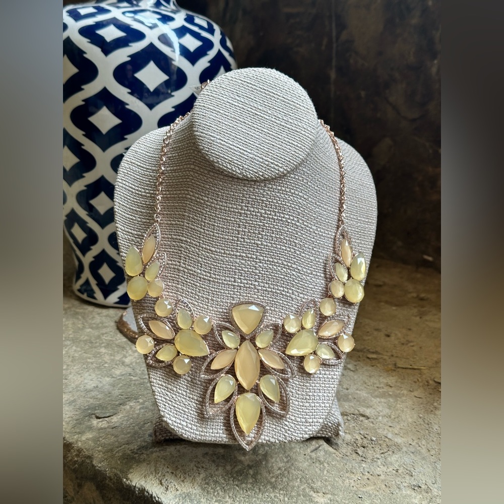 INC Rose Gold CZ Gemstone Necklace